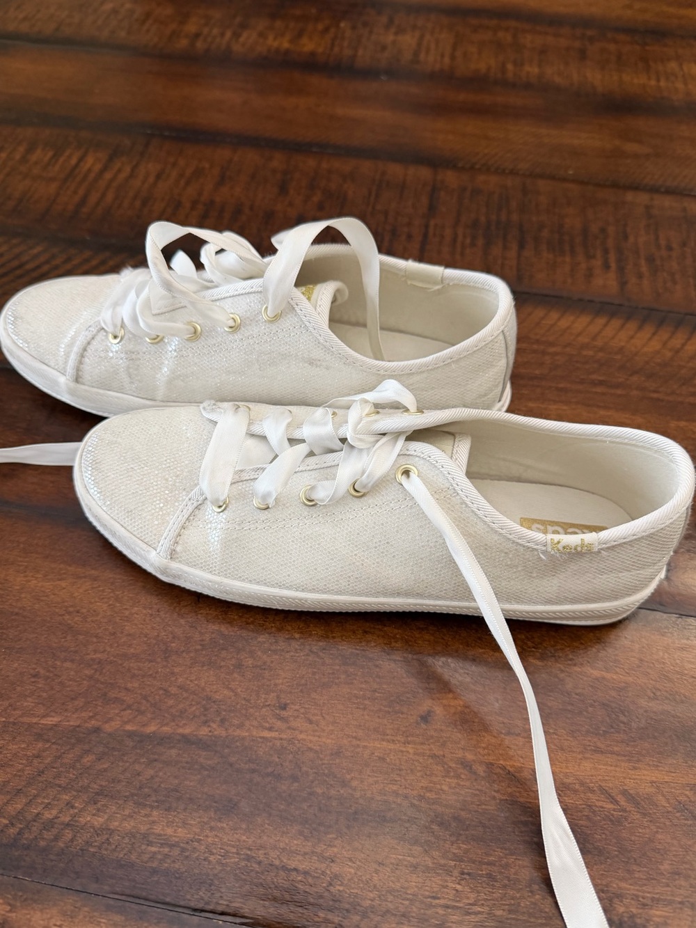 Keds White Sparkle Girls' Sneakers
